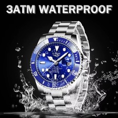 42MM LIGE Quartz Men’s Luxury Watch Dive 30M Waterproof Luminous Stainless NEW