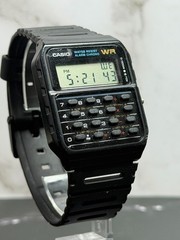 Vintage Casio CA-53W Databank Calculator Digital Watch Black Running Calculator