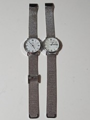 Sinobi Watch Lot Of 2 Stainless Steel Quartz Mesh Bands See Pics C135B