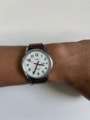 Timex Easy Reader Indiglo Watch Quartz Day/Date White Dial Leather Strap T20041