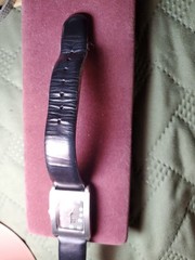 House of Watches Denmark Brushed Silver Rectangular Watch Black Band New Battery