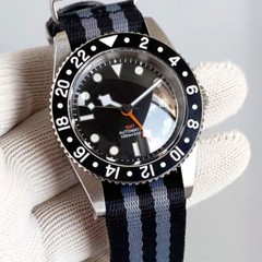 38mm Tandorio Black White Japan NH34A GMT Automatic Mens Watch Ceramic bezel