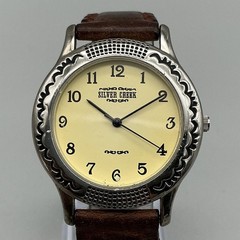 Silver Creek Southwest Unisex Watch 36mm Cream Dial Brown Leather New Battery