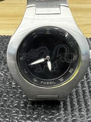 RARE Fossil JR-7997 BIG TIC Series Dragon Dial Stainless Steel 5ATM Watch