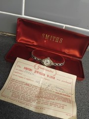 Vintage Smiths Ladies Marcasite Cocktail Watch Swiss Mechanical Boxed Paper 1965