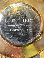 Dejuno Quartz Wristwatch Black Dial & Band Music Note Hand Needs Battery Vintage