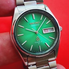 Seiko Green Dial Type 2 Watch Day Date Bracelet 8223-6030 Vintage For Repair