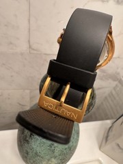 Náutica screw down crown OVERSIZED men’s watch Gold rubber strap N18523G 54mm
