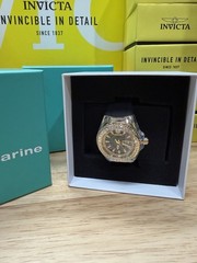 TechnoMarine Cruise 45mm Blue Dial Gold Tone Crystal Bezel Day/Date Quartz