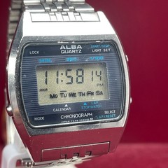 SEIKO ALBA Y448-5000 Digital Chronograph 1988 Vintage Bracelet QZ From Japan