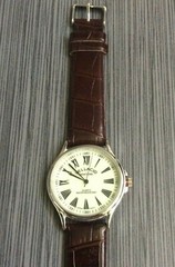 Vellacio Men’s Watch Round Roman Numeral Luminous Dial on Brown Leather Band New
