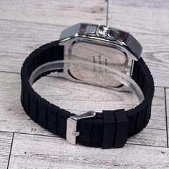 Montres Carlo Men’s Hip Hop Rapper Luxury Stones Dress Wrist Watch Silver Finish