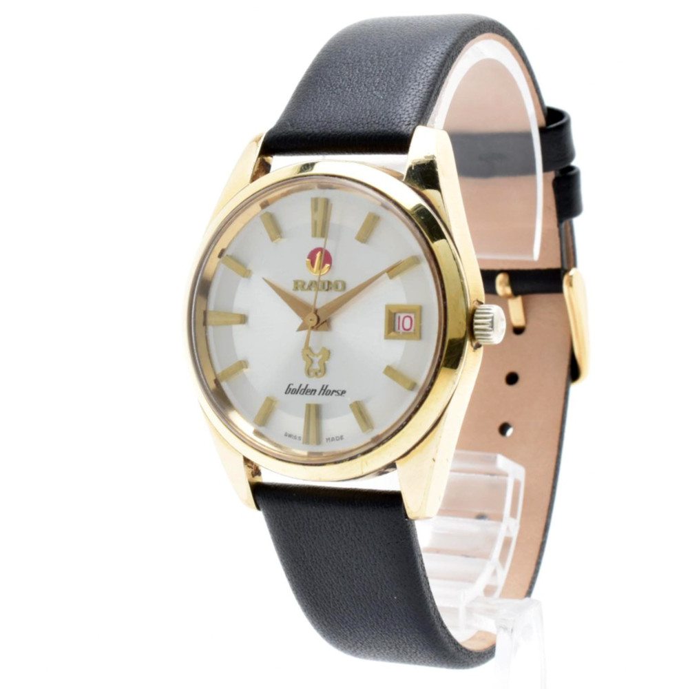 Vintage [EXC+5] RADO Golden Horse 623.3001.2 Gold Date 35mm AT Men’s Watch JAPAN