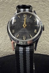 Swiss Made Mechanical Watch, Harvester, Black Sunburst Dial, Running, NATO Strap