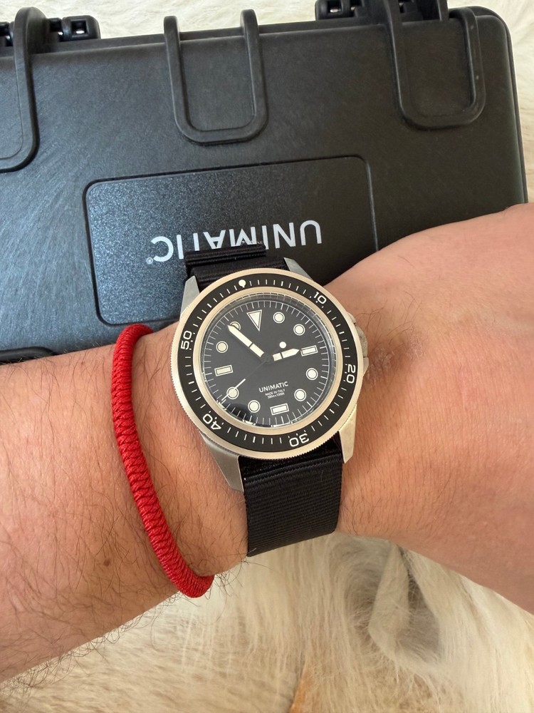 RARE UNIMATIC ProDiver Modello Uno U1-PD3-B Automatic NATO Strap Watch, 41.5mm