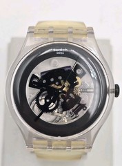 SWATCH GHOST SKELETON QUARTZ AG-2012 SWISS MEN’S 40mm WORKING VINTAGE WATCH