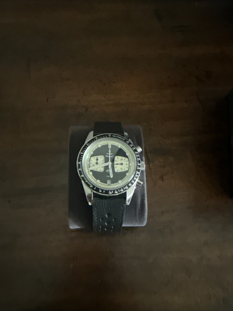 Yema Rallygraf Meca Quartz II 39mm Reverse Panda Watch Black/White Chronograph