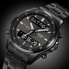 SKMEI Dual Analogue Digital Watch Stainless Steel Date CHRONO Sport Men Watches