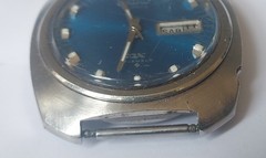 Seiko DX Watch Sunburst Blue Automatic Calendar Model 17 Jewel 6106 – 8439 Runs