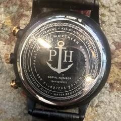Paul Hewitt Sailor Quartz Chronograph Style Black Dial Date 42mm Leather