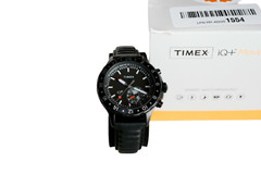 TIMEX iQ+ Move Men’s Leather Watch | Black | TW2R39900 F5