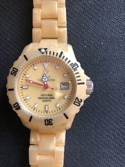 ToyWatch Women’s Plasteramic Pearlized Yellow Gold Color Quartz Watch