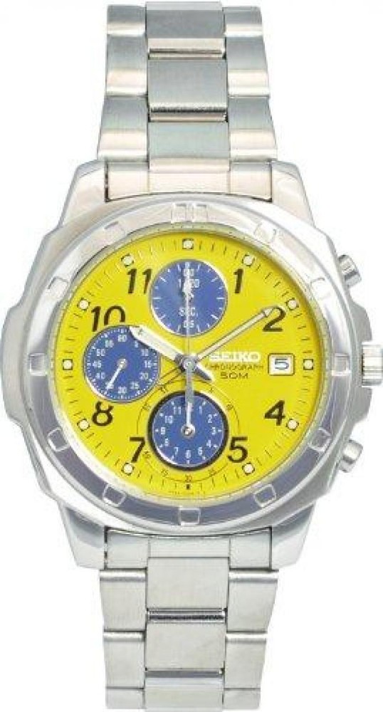 SEIKO SND409 Chronograph Yellow Dial men Watch New Japan