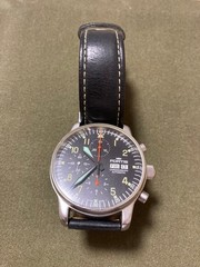 FORTIS Chronograph Auto Black Dial Strap All Hands Working Overhauled 5yrs Ago