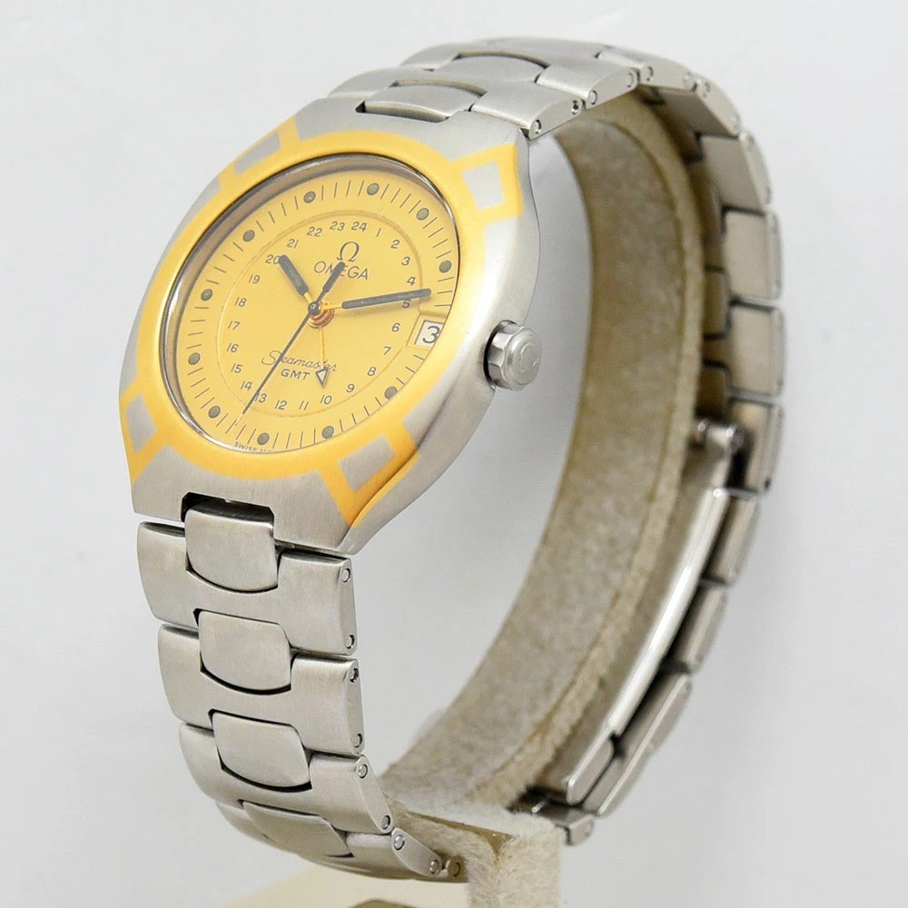 OMEGA Seamaster Polaris GMT Quartz Analog Men’s Wristwatch Yellow Gold SS 32mm
