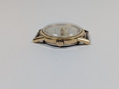 Vtg Caravelle Mens Watch 33mm Linen Dial Gold Tone Manual Wind RUNNING