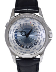 Patek Philippe World Time 5130 Platinum Complications Mens 39.5mm Watch 5130P