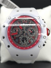 NEW Invicta Men’s Quartz Skeleton Chronograph Tachymeter 50mm White Strap w/ Box