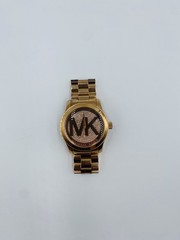 Michael Kors Quartz Watch MK-5661 Men 100m Gold Tone Steel New Battery 7.25″