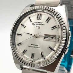 SEIKO 5 Sportsmatic Deluxe 7619-9041 Auto 38mm 19.5cm Vintage Watch Japan