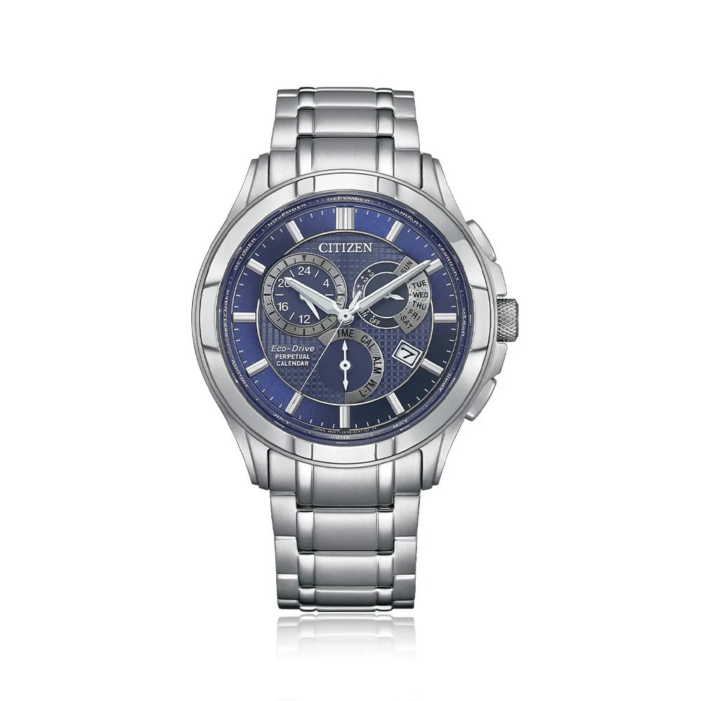 Citizen Men’s Eco-Drive Perpetual GMT Blue Dial Watch – BL8160-58L NEW