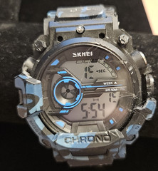 SKMEI Digital Quartz Sport Watch Chronograph Alarm Day/Date WR 50m Blue/Black