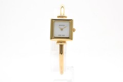 GUCCI 1900L Gold Square Quartz Women’s Watch White Dial Swiss Made Working