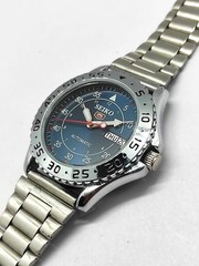 Vintage Refurbished Seiko Automatic Transparent Blue D/D Men’s WristWatch 38MM