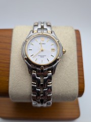 Vintage SEIKO “Sports 50” 5 Bar Women’s Quartz Watch Date Gold Steel 7N82-1381