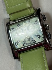 Pastorelli Oversized Women’s Chronograph Watch Green Strap 37mm Quartz Running