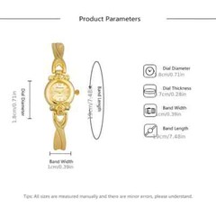 Reloj de pulsera de cuarzo para mujer, correa de acero inoxidable en tono dorado