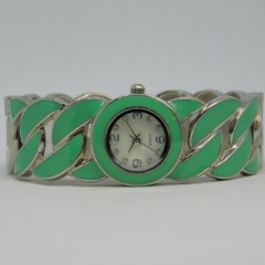 ACCUTIME WATCH CORP. JCBNG20A Enameled Women’s Watch Sz. 6 3/4″ New Battery