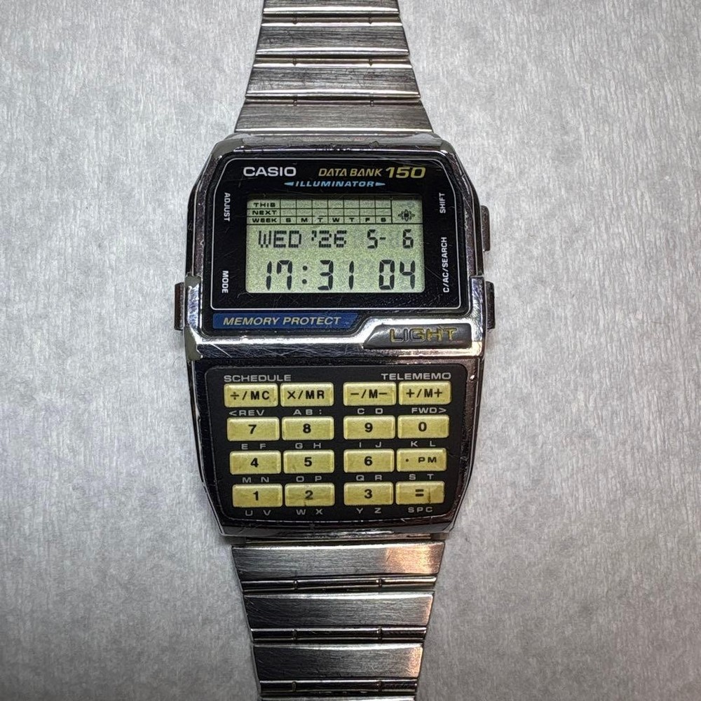 CASIO DBC-1500 Data Bank Digital Calculator Watch silver DBC 1500 from Japan