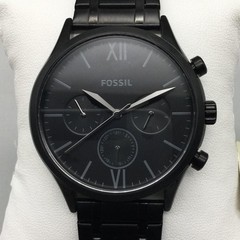 Fossil Neutra Mens Watch 42mm Black Chronograph Date Stainless New Battery 8.25″