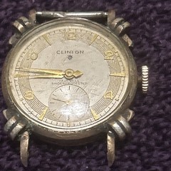 Clinton 17 Jewel 10 K Gold Filled 1950’s Men’s Watch for Parts Or Repair As-Is