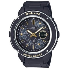 Casio Baby G Wristwatch Floral Dial Series BGA 150FL 1AJF Ladies Black 0