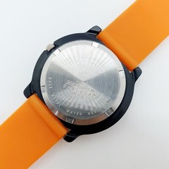 Orange Classic Abstract Adec by Citizen Quartz Watch with Date Window 1990s
