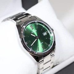 Casio Men’s Vintage Green Dial Stainless Steel Watch MTP-1302PD-3AVEF