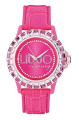 Womens Watch LIU JO Luxury BAGUETTE Genuine Leather Swarovski 10 Colors Lady DD