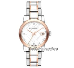 BURBERRY BU9127 WOMENS ROSE GOLD SILVER TONE WATCH BRAND NEW – 2 YEARS WARRANTY
